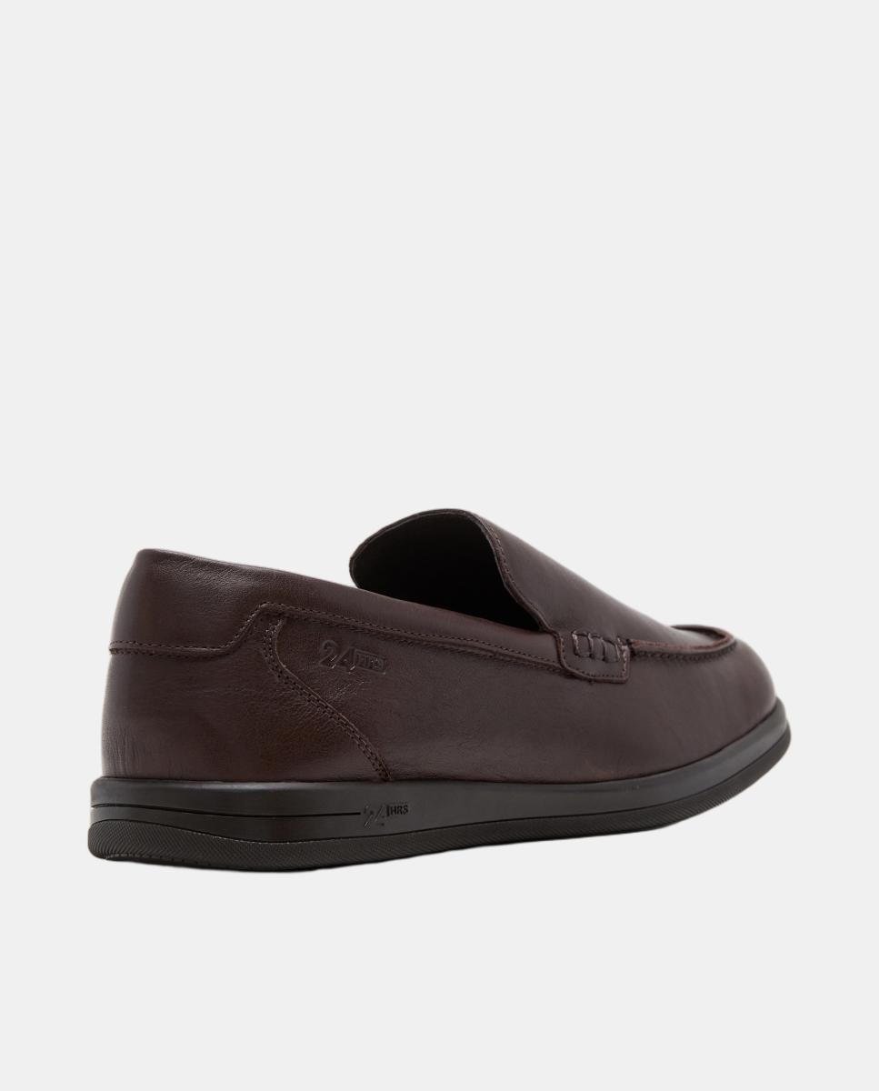 Mocassins Slip On em Napa Castanho-escuro-3