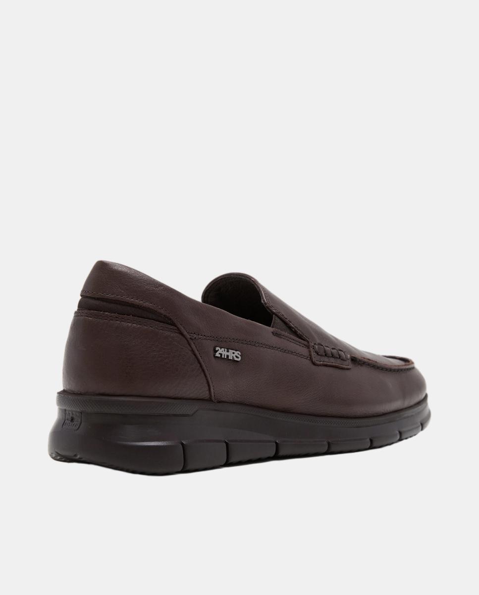 Mocassins Slip On em Napa Castanho-escuro-3