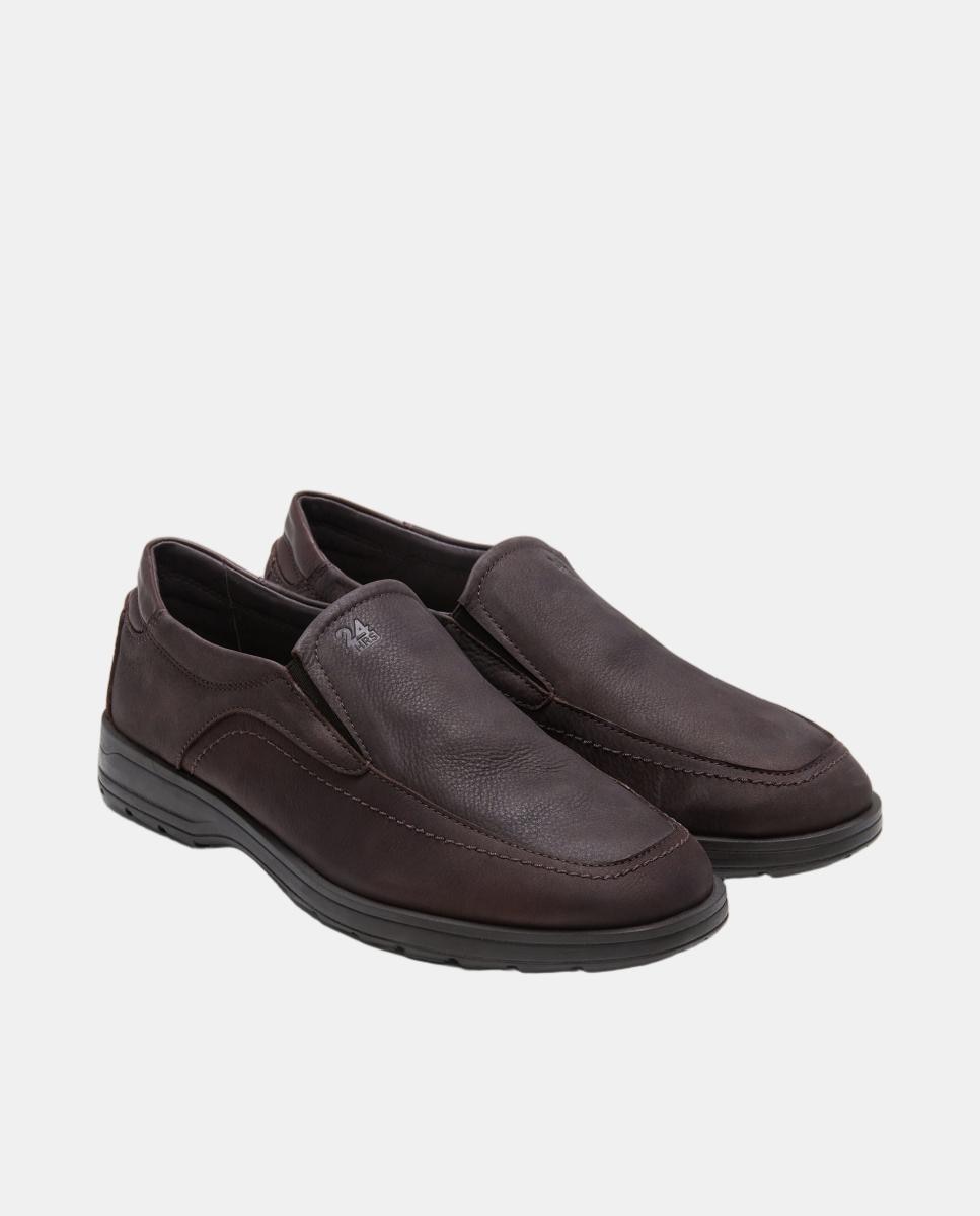 Mocassins Slip On em Nobuck Castanho-escuro-4