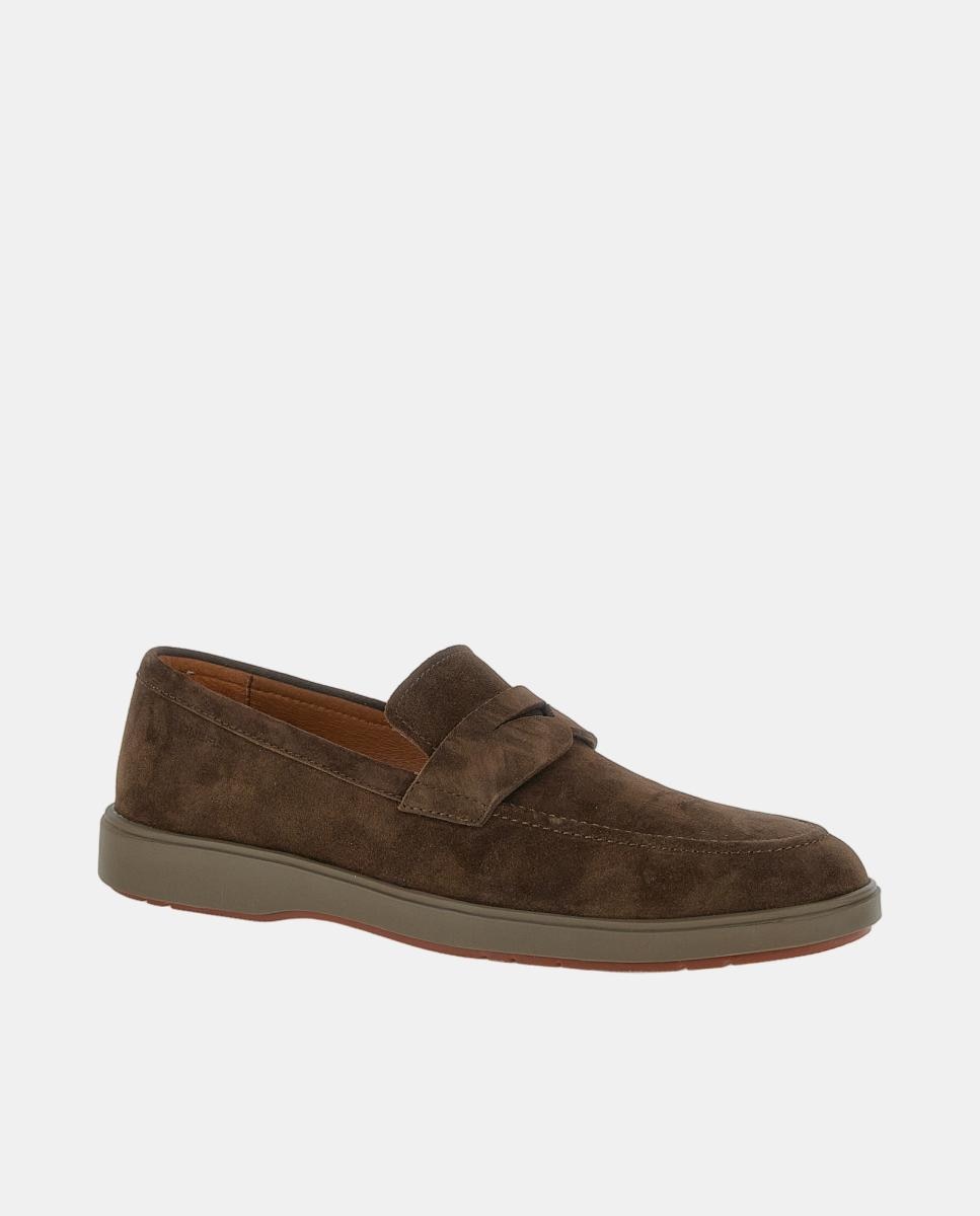 Mocassins em Pele com Travessão Castanho-escuro-2