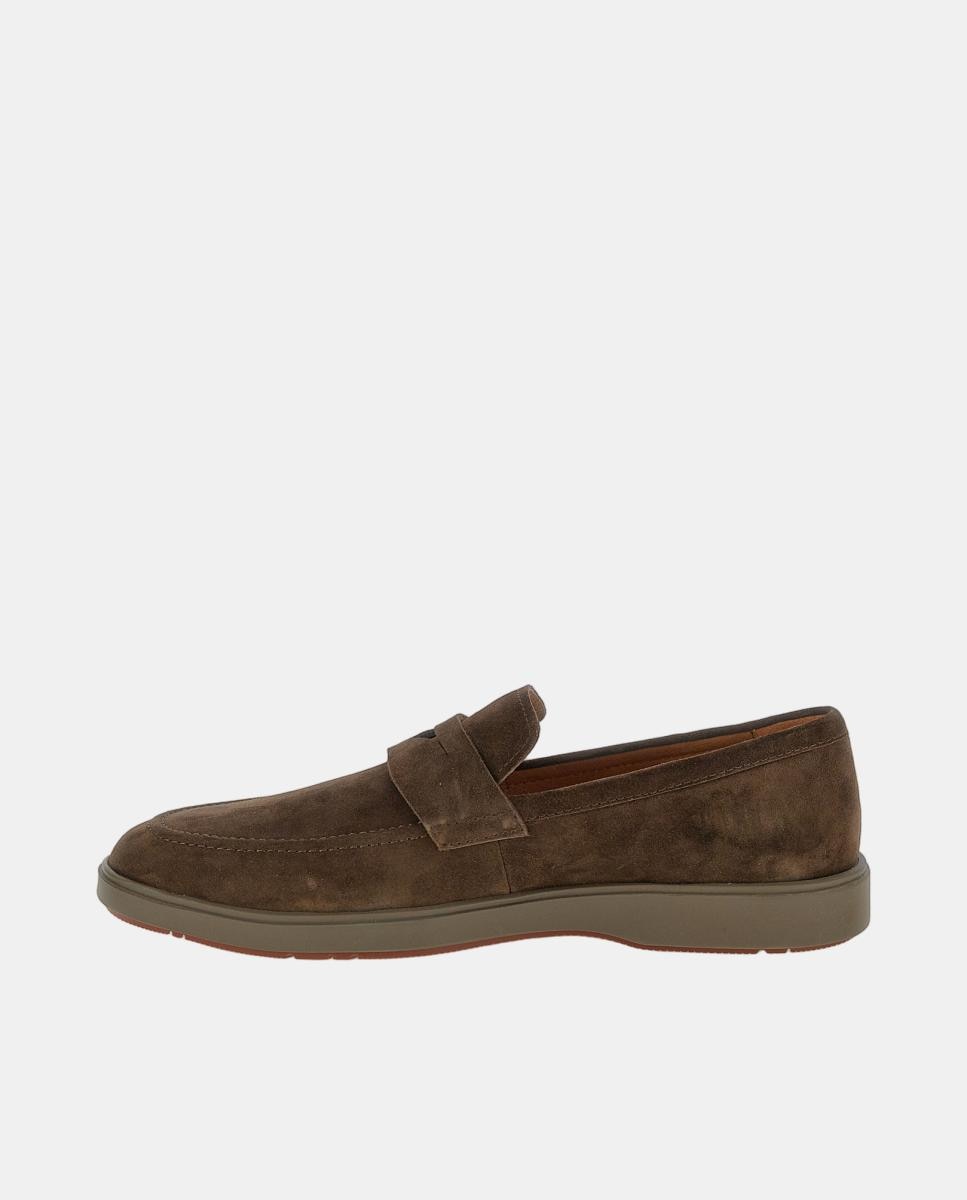 Mocassins em Pele com Travessão Castanho-escuro-3