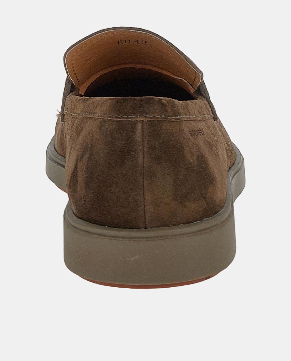 Mocassins em Pele com Travessão Castanho-escuro-5