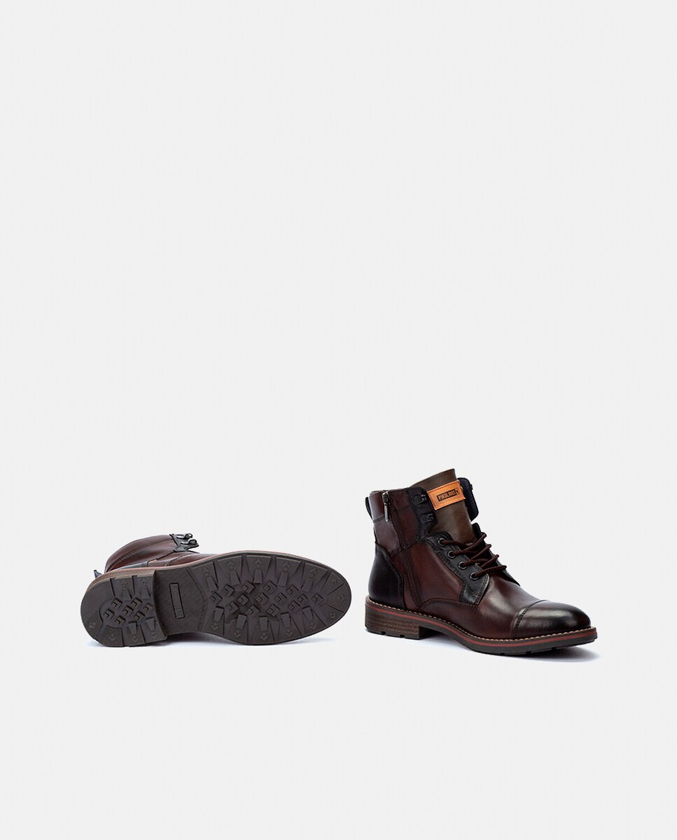 Botas York com Biqueira Direita e em Pele Castanho-escuro-3