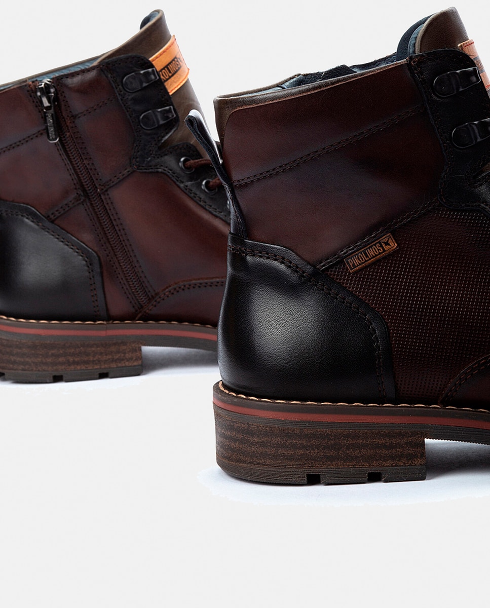 Botas York com Biqueira Direita e em Pele Castanho-escuro-4