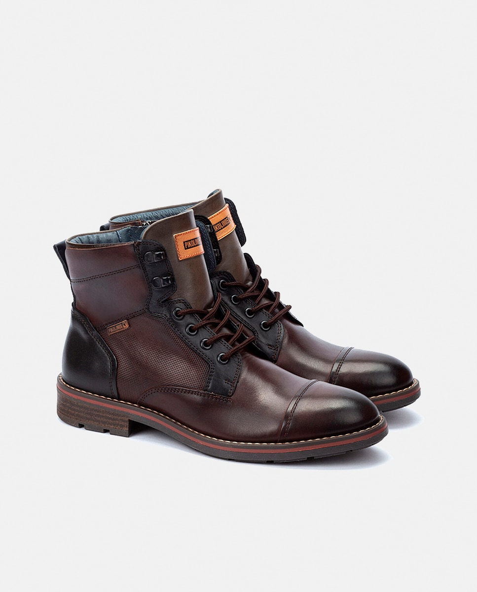 Botas York com Biqueira Direita e em Pele Castanho-escuro-6