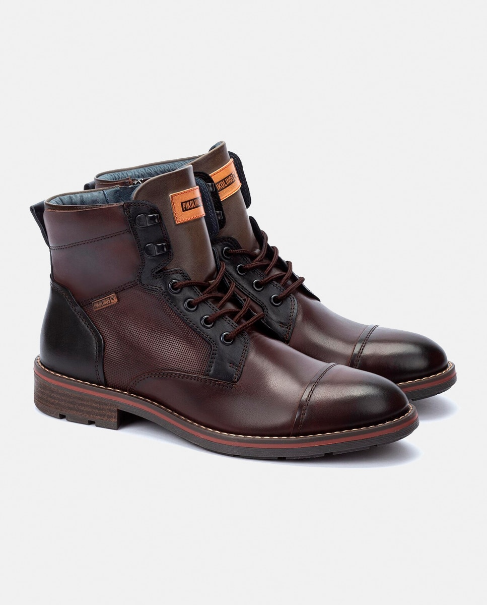 Botas York com Biqueira Direita e em Pele Castanho-escuro-9