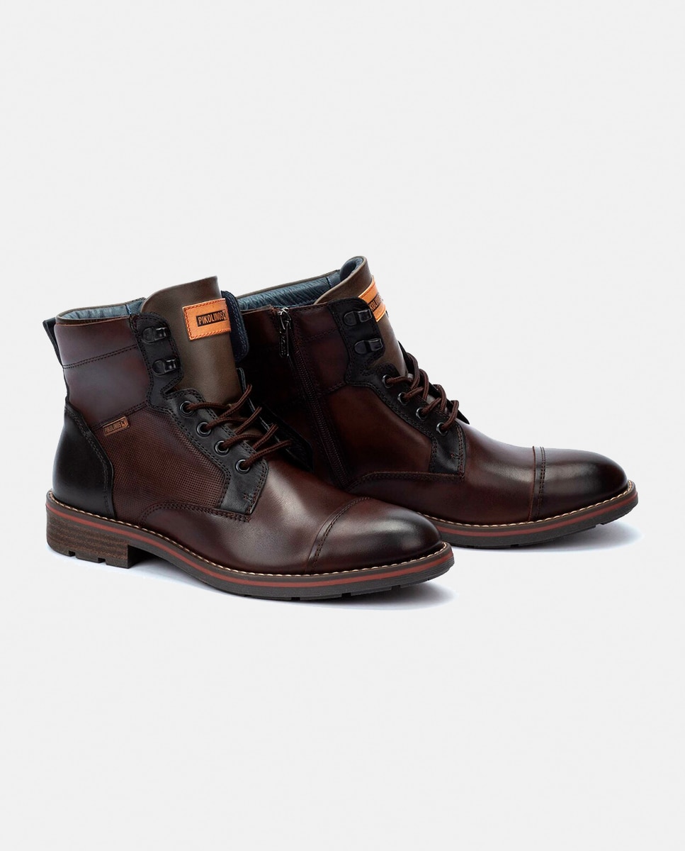 Botas York com Biqueira Direita e em Pele Castanho-escuro-11