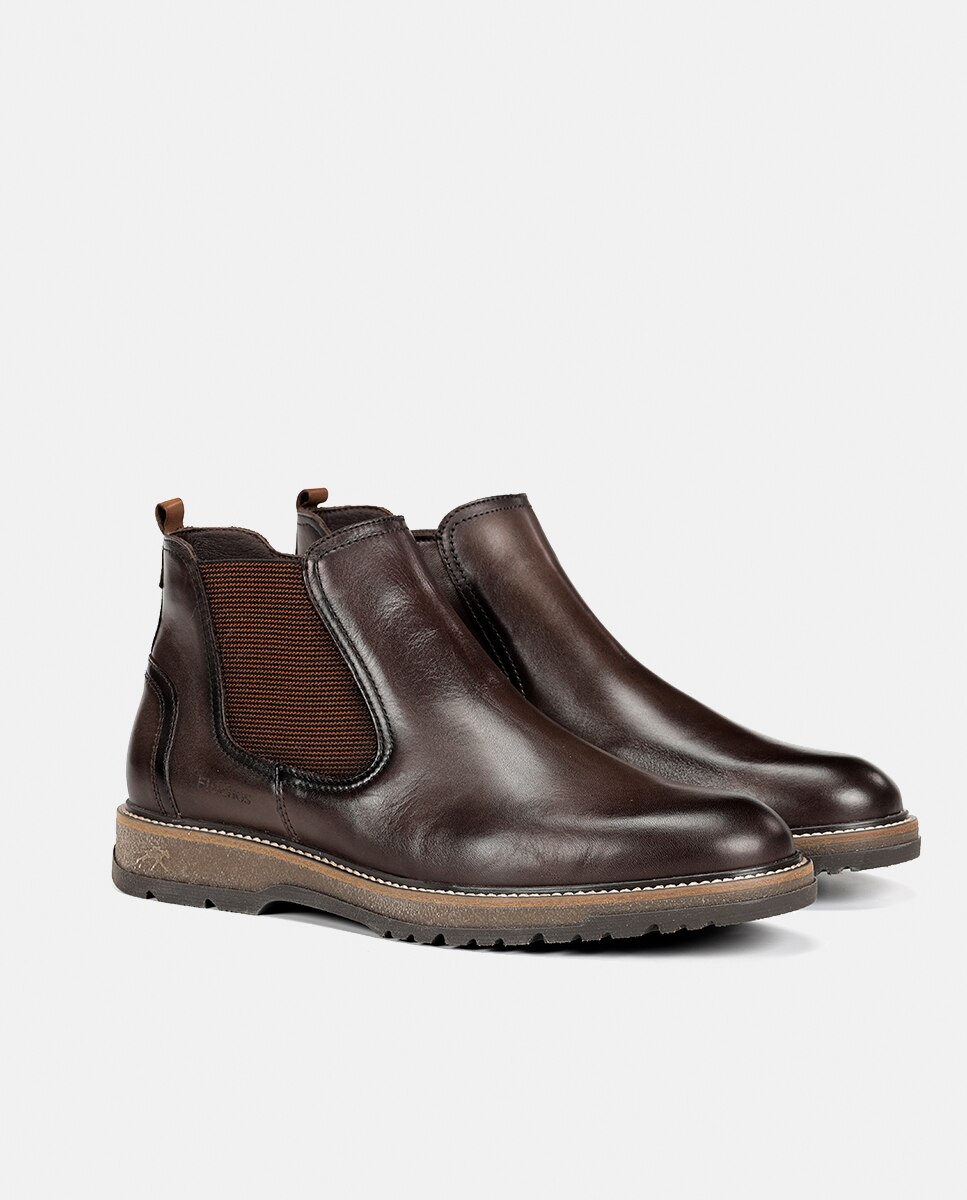 Botins em Pele com Pala Lisa Castanho-chocolate-2