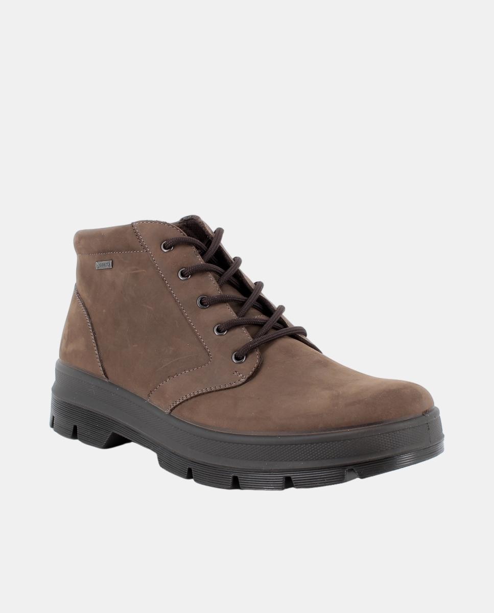 Imagen 2 de Bota de caballero en piel, forro goretex, cierre de cordones - Igi&Co - Marrón oscuro Marrón oscuro