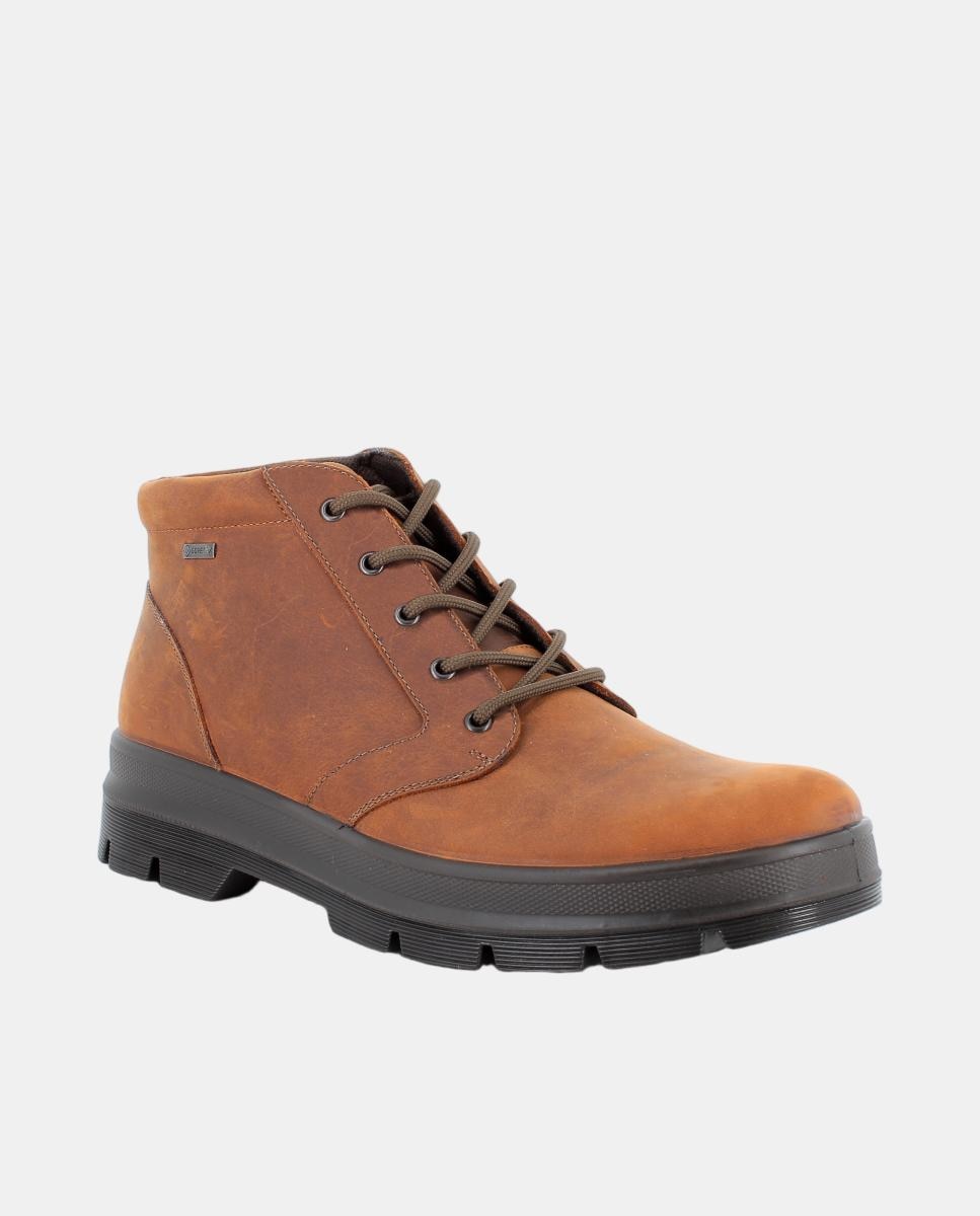 Botas em Pele com Forro Goretex e Fecho de Atacadores Castanho-2