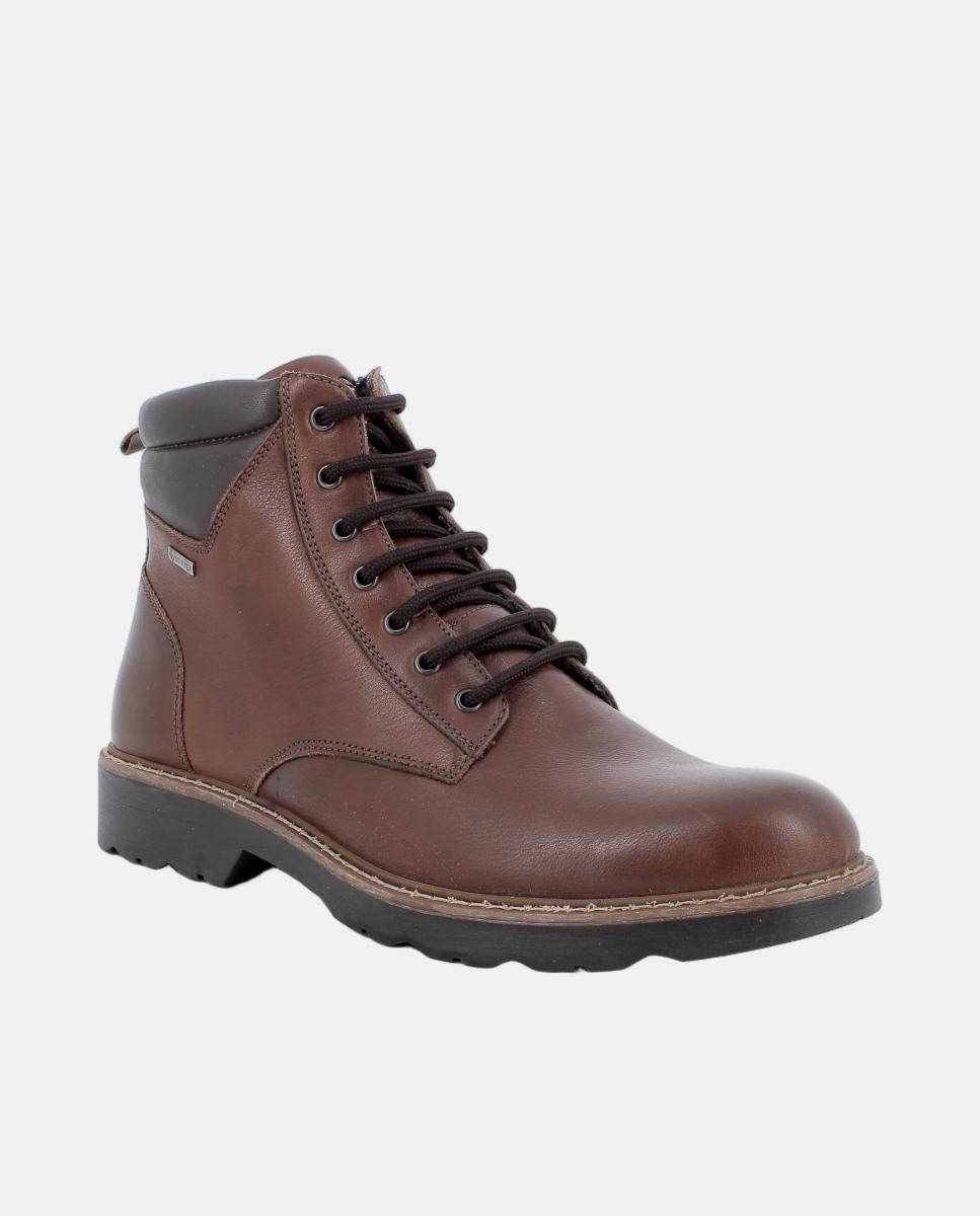 Bota de caballero en piel, con forro goretex y cierre con cremallera lateral - Igi&Co - Cuero Cuero-2