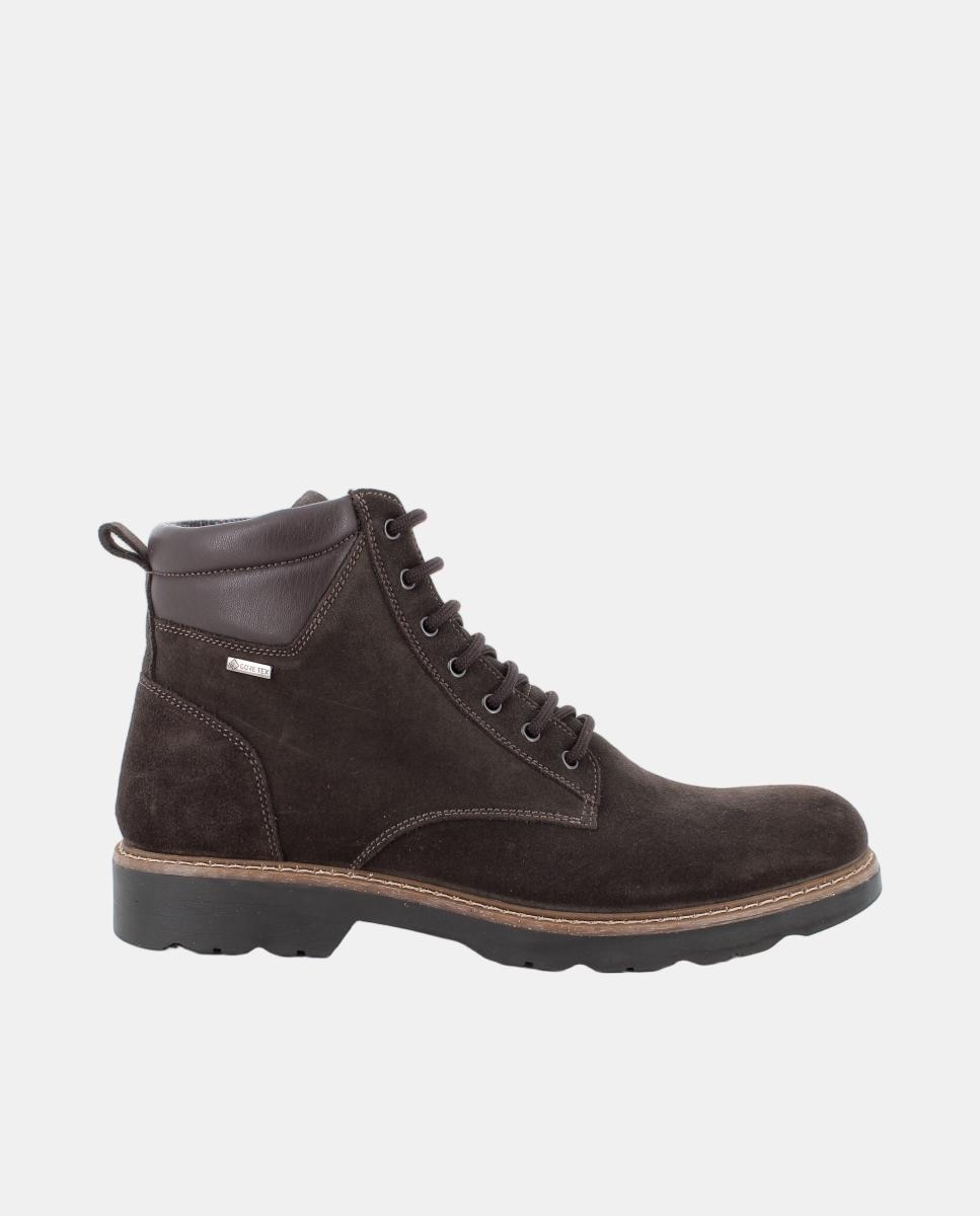 Imagen 0 de Bota de caballero en piel, con forro goretex y cierre con cremallera lateral Marrón oscuro