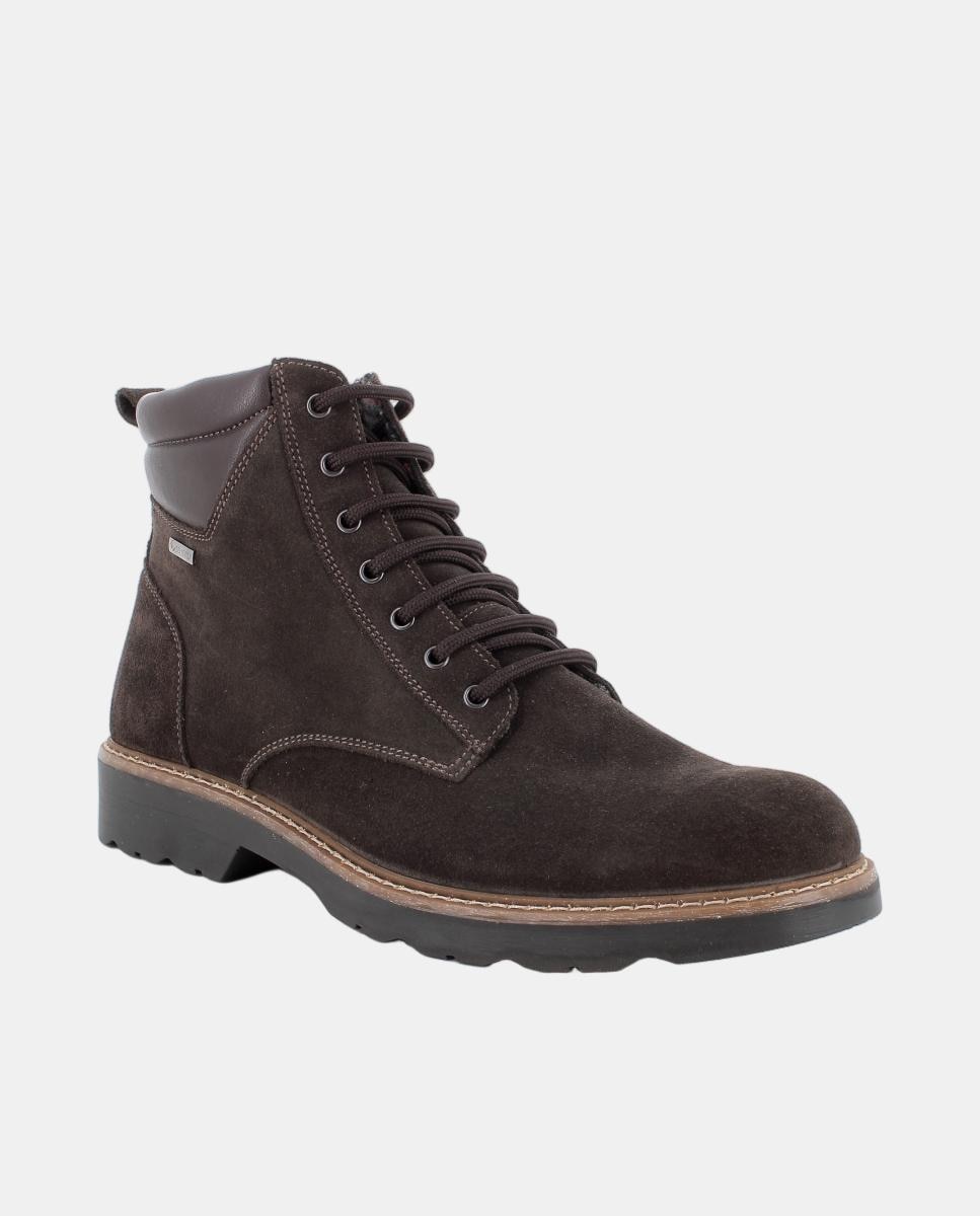 Bota de caballero en piel, con forro goretex y cierre con cremallera lateral - Igi&Co - Marrón oscuro Marrón oscuro-2