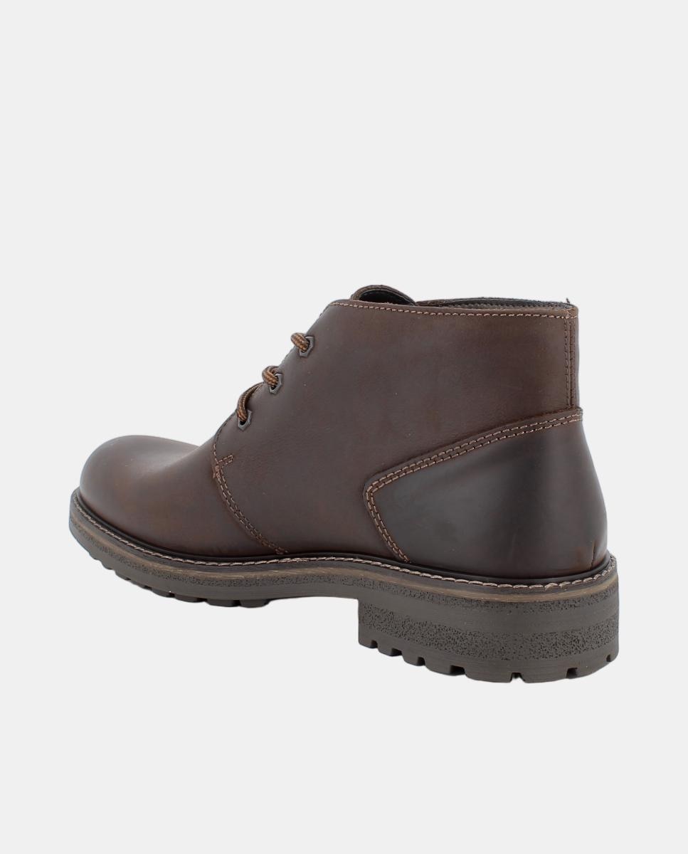 Bota de caballero en piel, con forro goretex y cierre con cordones - Igi&Co - Marrón oscuro Marrón oscuro-3