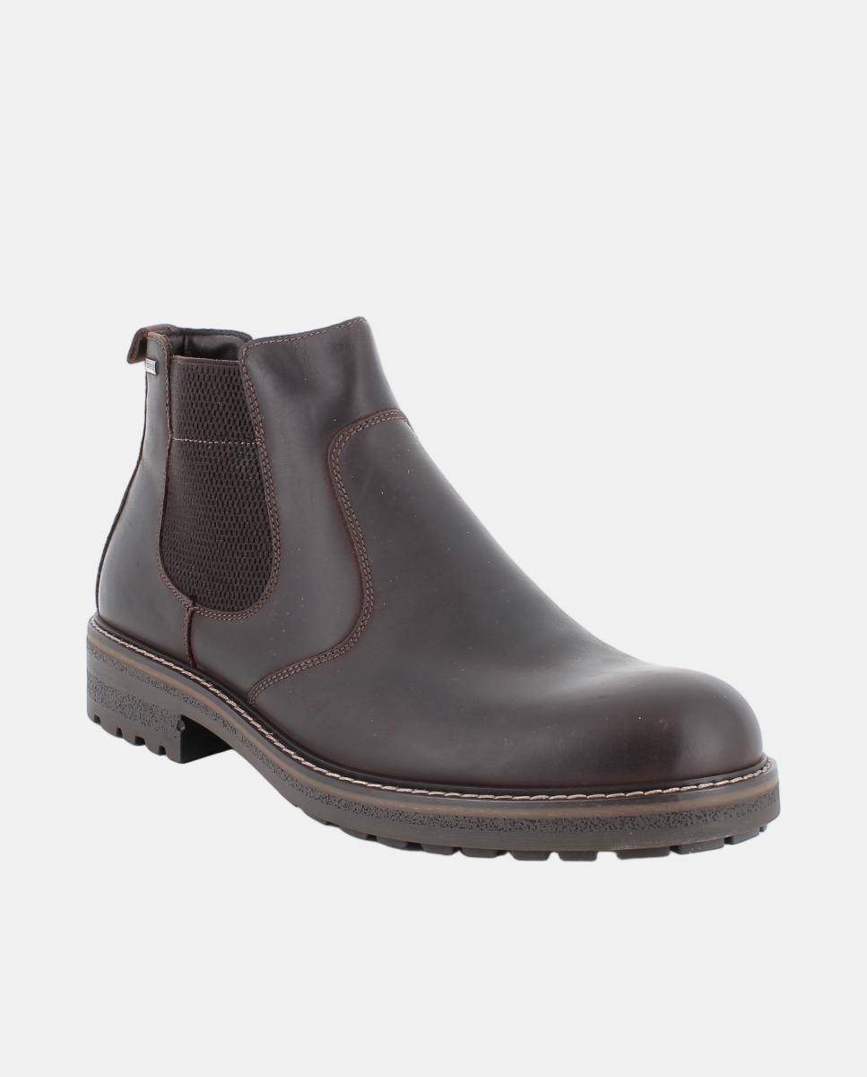 Bota tipo chelsea de caballero en piel, con forro goretex y cierre con cremallera lateral - Igi&Co - Marrón oscuro Marrón oscuro-2