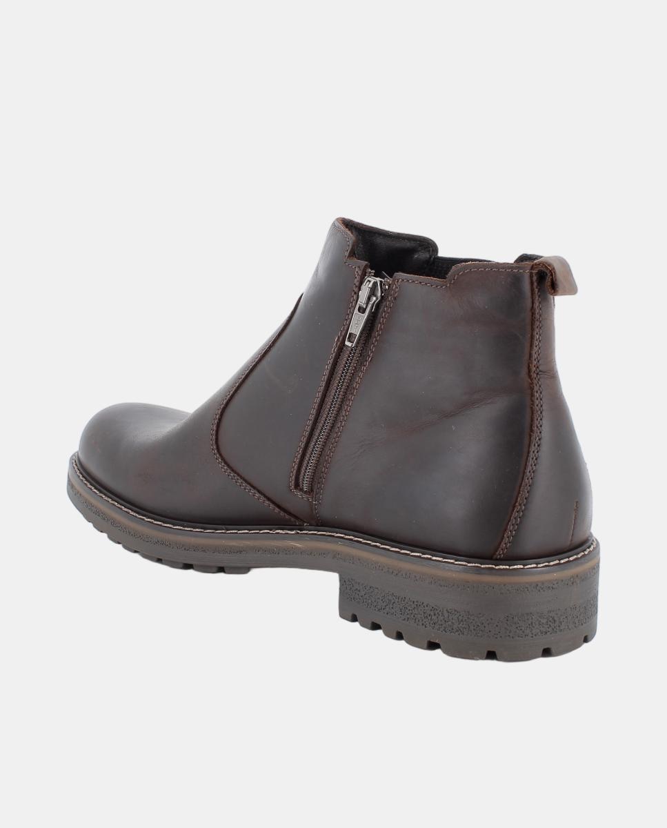 Bota tipo chelsea de caballero en piel, con forro goretex y cierre con cremallera lateral - Igi&Co - Marrón oscuro Marrón oscuro-3