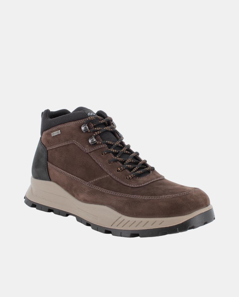 Bota de caballero en piel con forro goretex, cierre con cordones - Igi&Co - Marrón oscuro Marrón oscuro-2