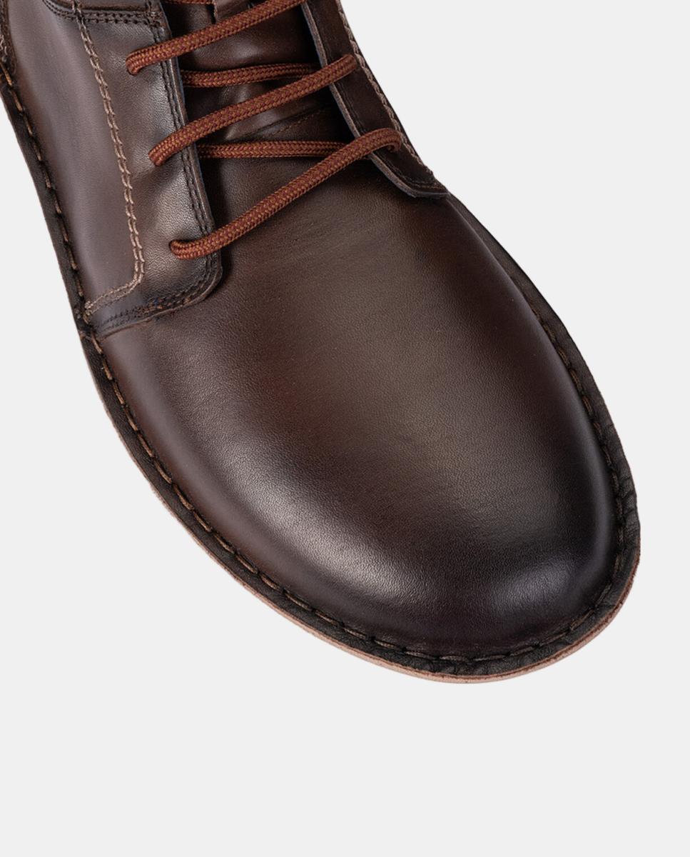 Botas em Pele com Sola Extraligeira e Palmilha Amovível Castanho-escuro-4