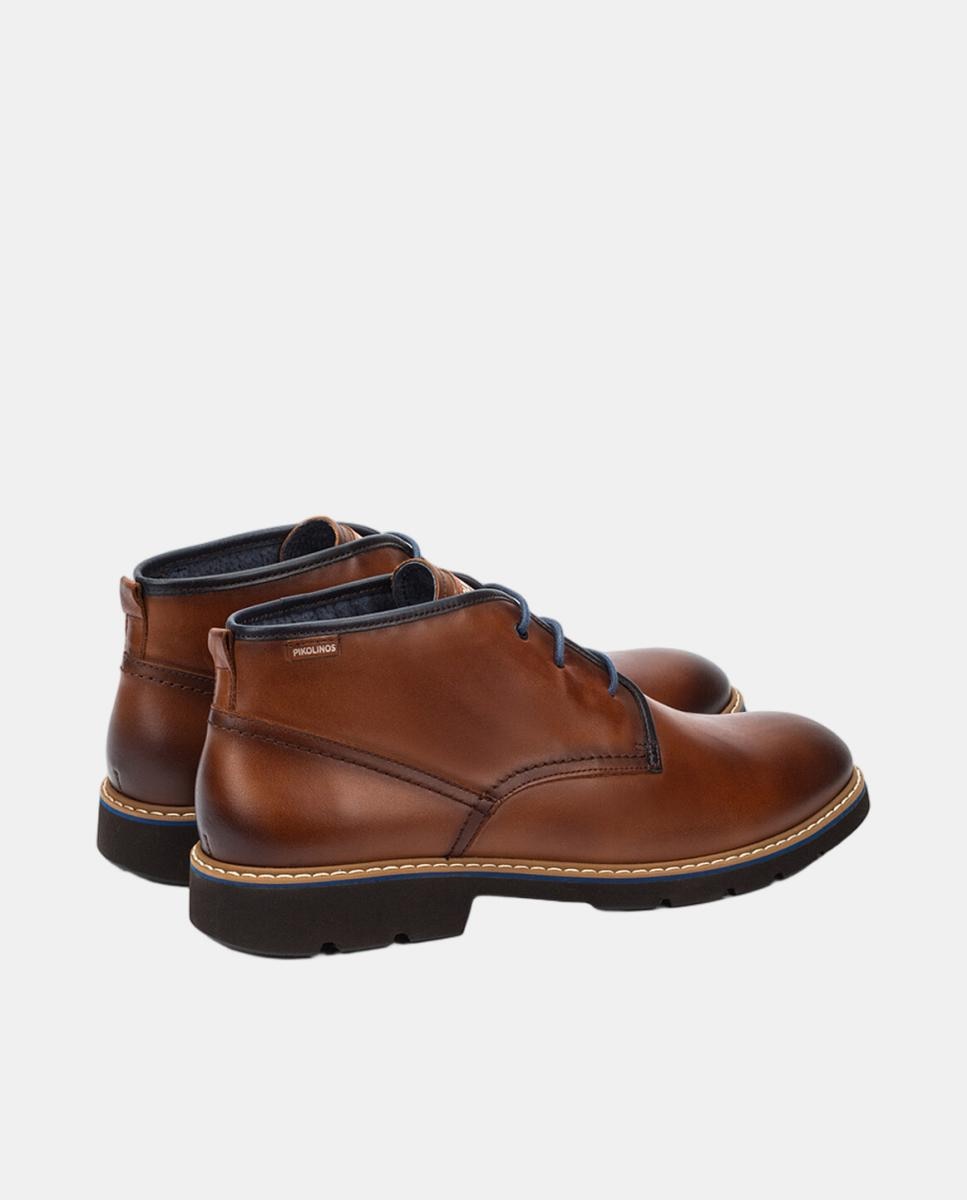Botas em Pele com Atacadores e Sola Extraligeira Castanho-3