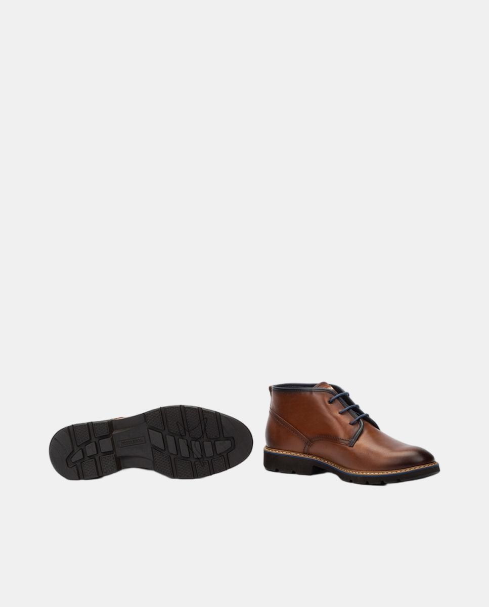 Botas em Pele com Atacadores e Sola Extraligeira Castanho-5