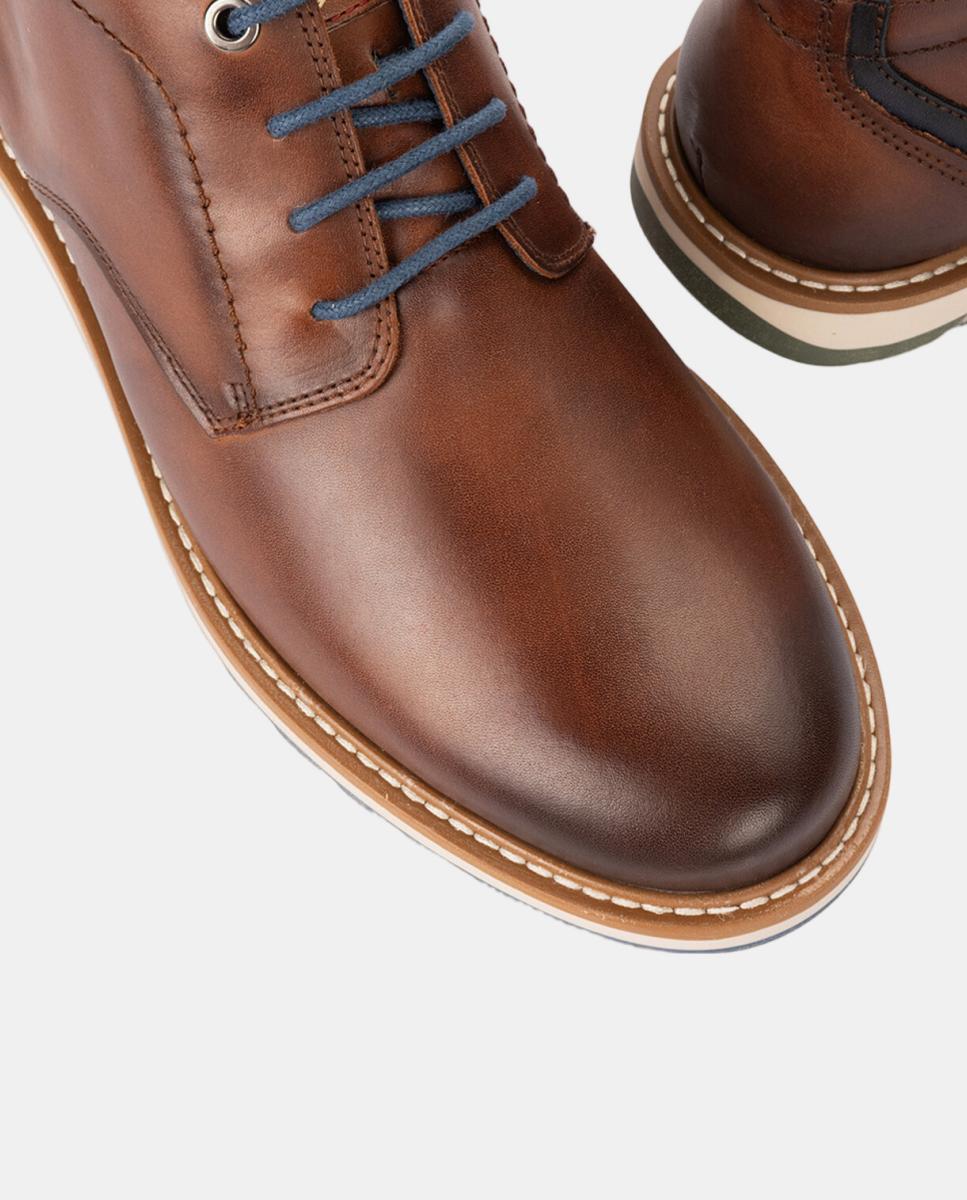 Botas em Pele com Palmilha Amovível Castanho-4