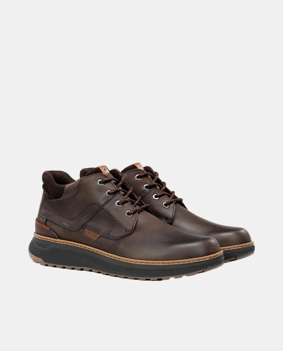 Botins em Pele com Pala Lisa Castanho-chocolate-2
