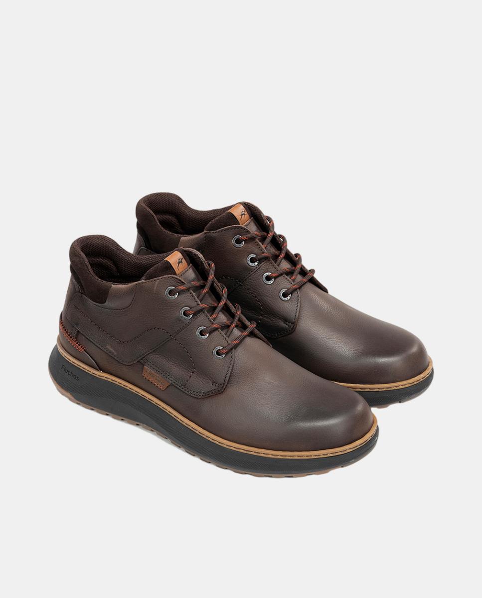 Botins em Pele com Pala Lisa Castanho-chocolate-4