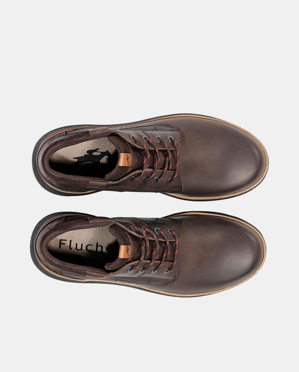Botins em Pele com Pala Lisa Castanho-chocolate-5