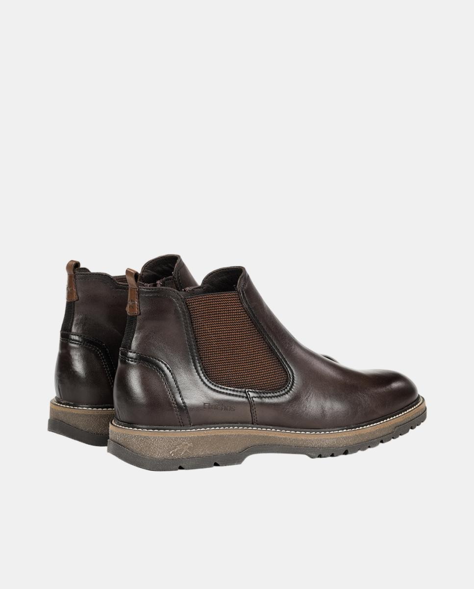 Botas em Pele com Elásticos Castanho-chocolate-3
