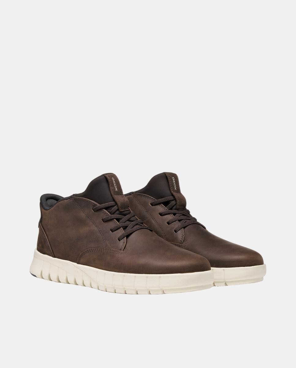 Botin de caballero en piel con estilo contemporáneo - Geox - Marrón Marrón-3