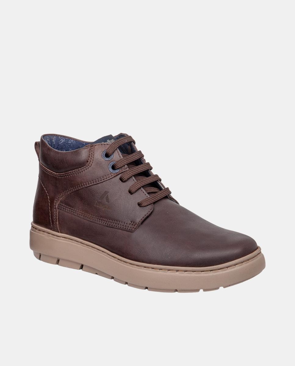 Botins de Atacadores em Pele Castanho-escuro-2
