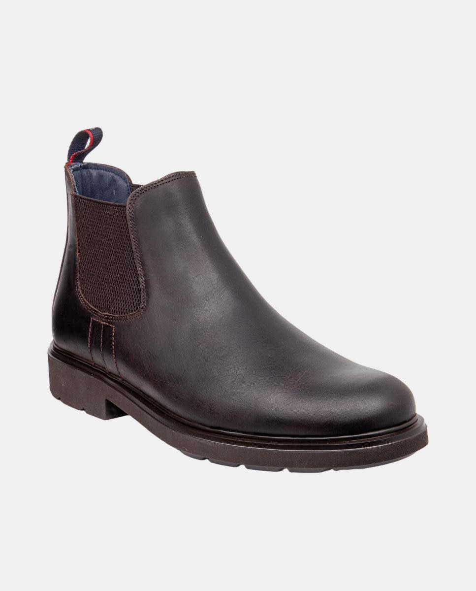 Botins em Pele com Atacadores Castanho-escuro-2