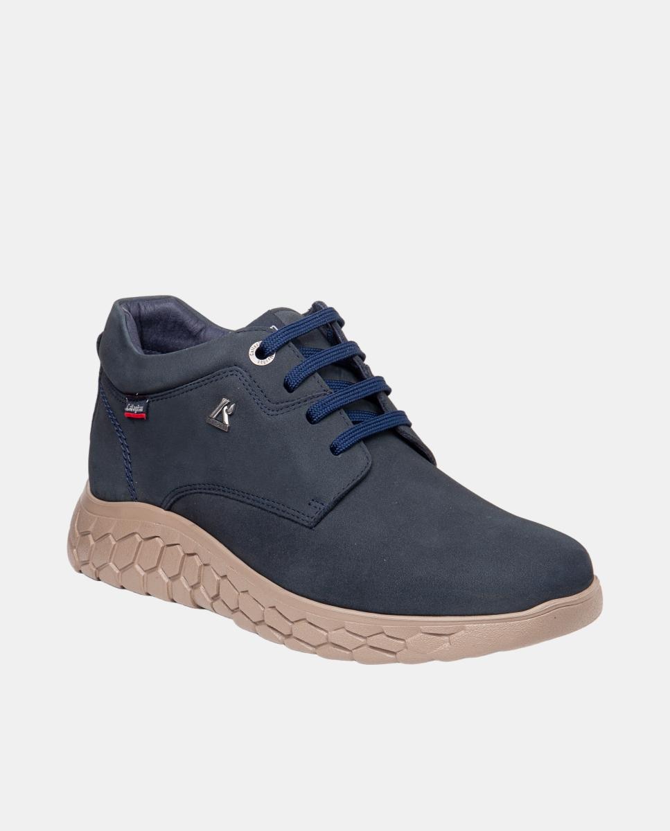 Botins de Atacadores em Pele Azul-marinho-2