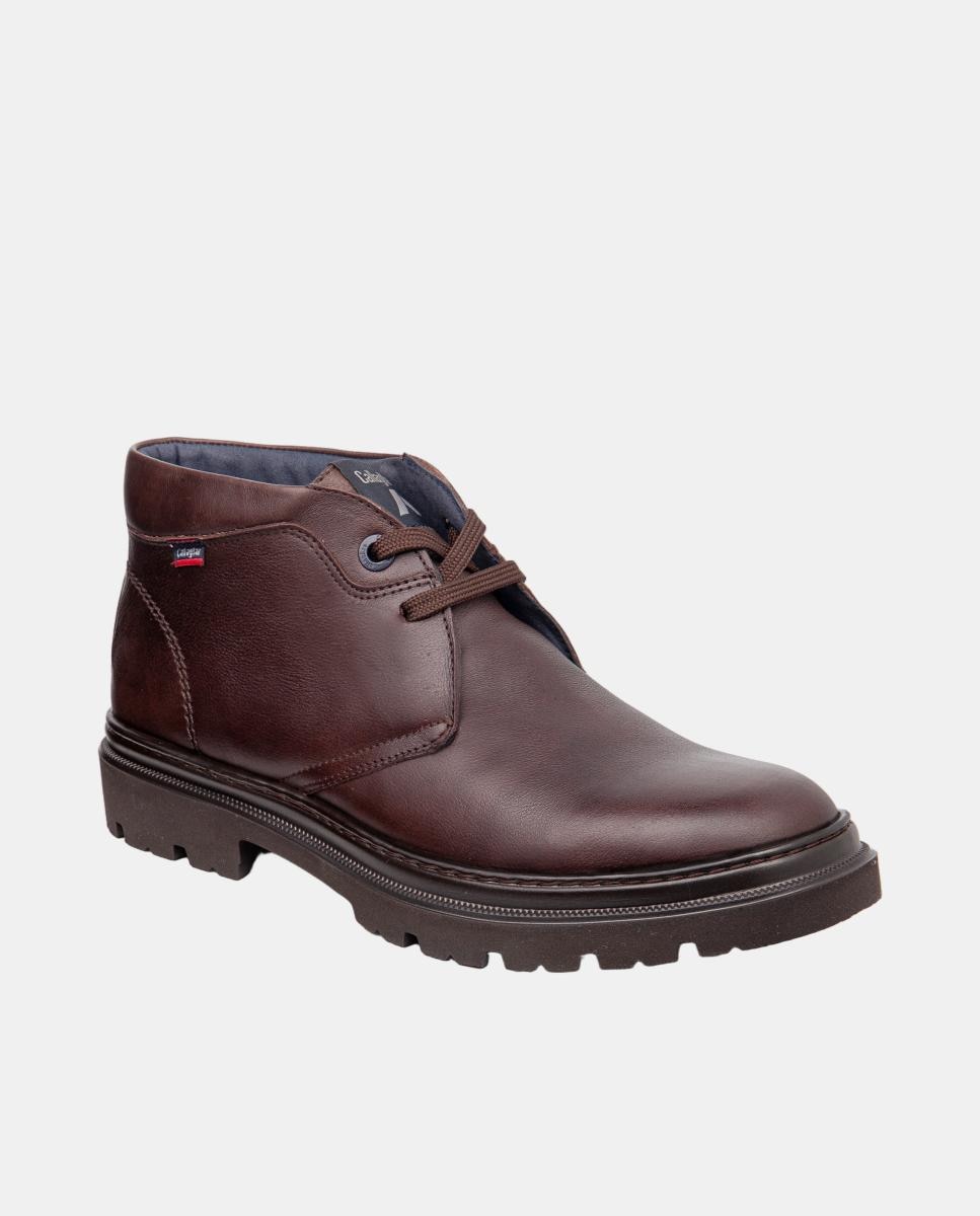 Botins em Pele com Atacadores Castanho-2