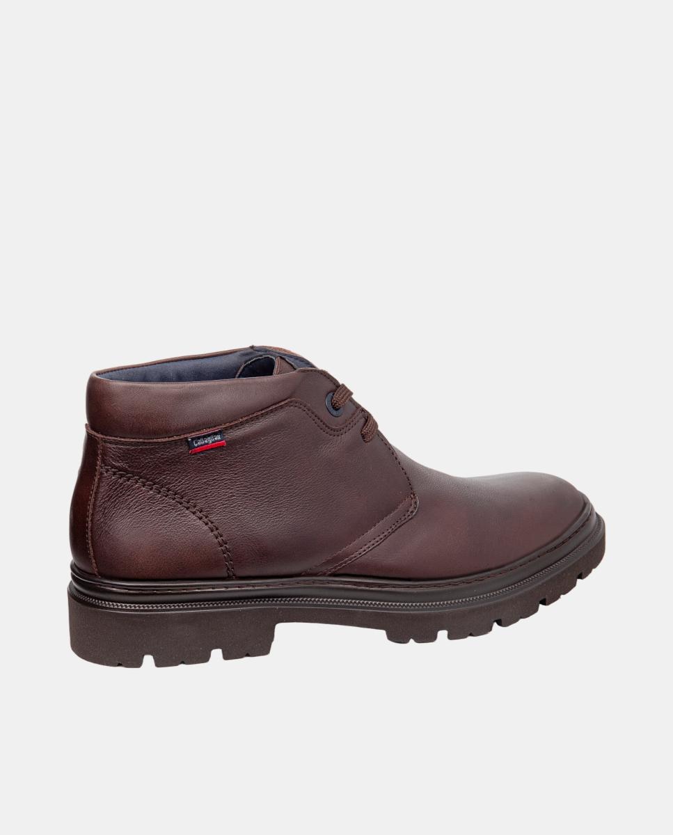 Botins em Pele com Atacadores Castanho-3