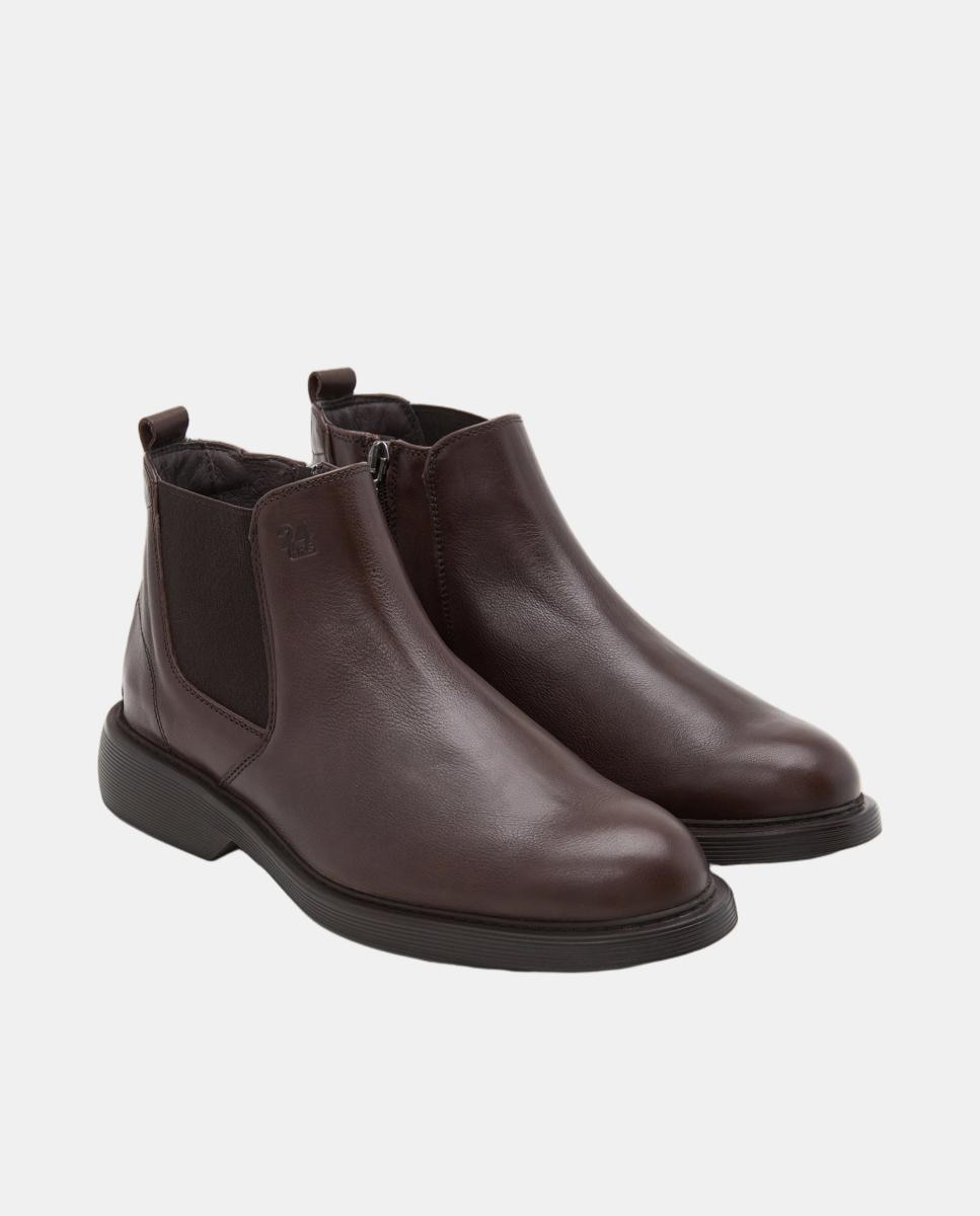 Botins Chelsea em Pele Castanho-escuro-2
