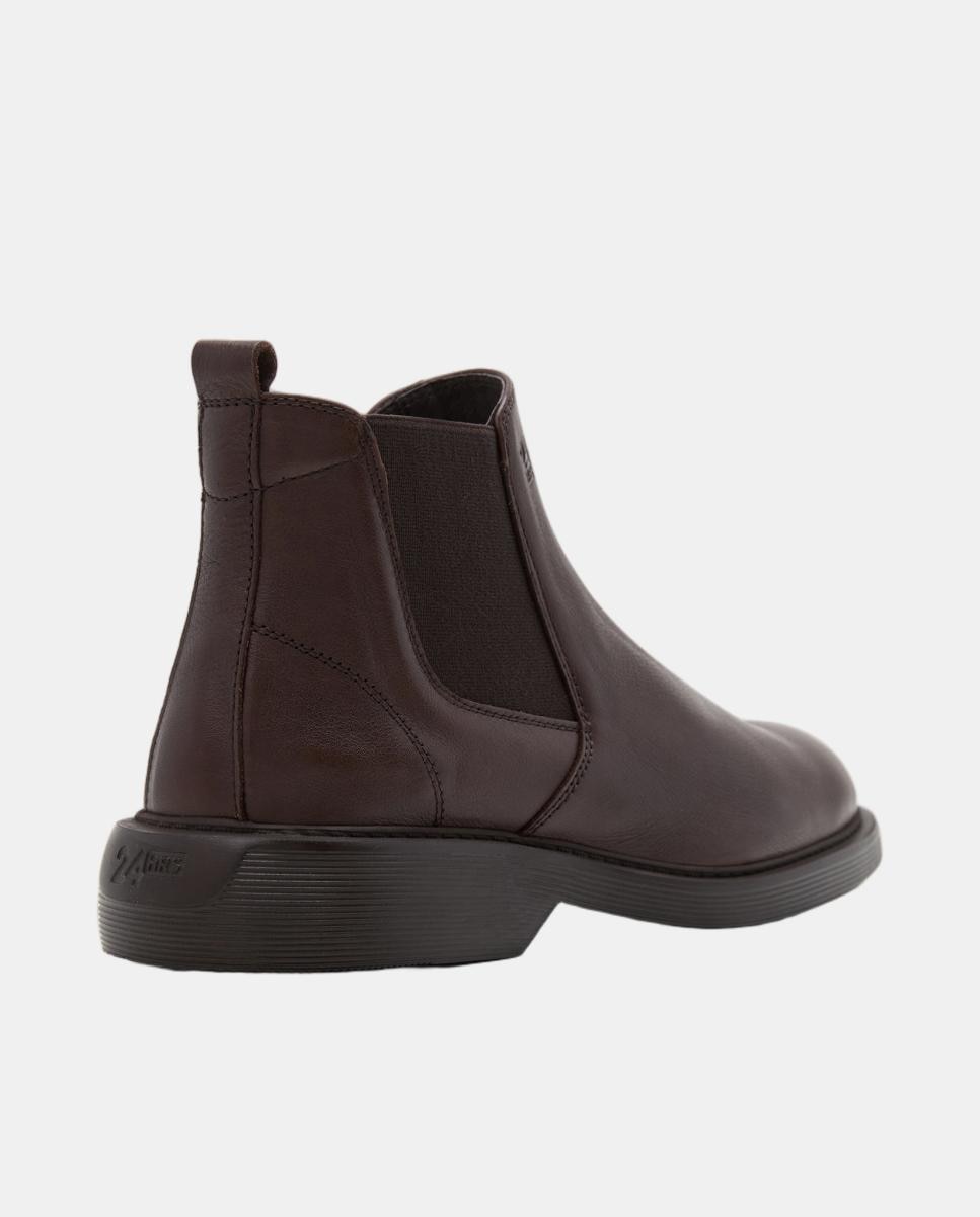 Botins Chelsea em Pele Castanho-escuro-3