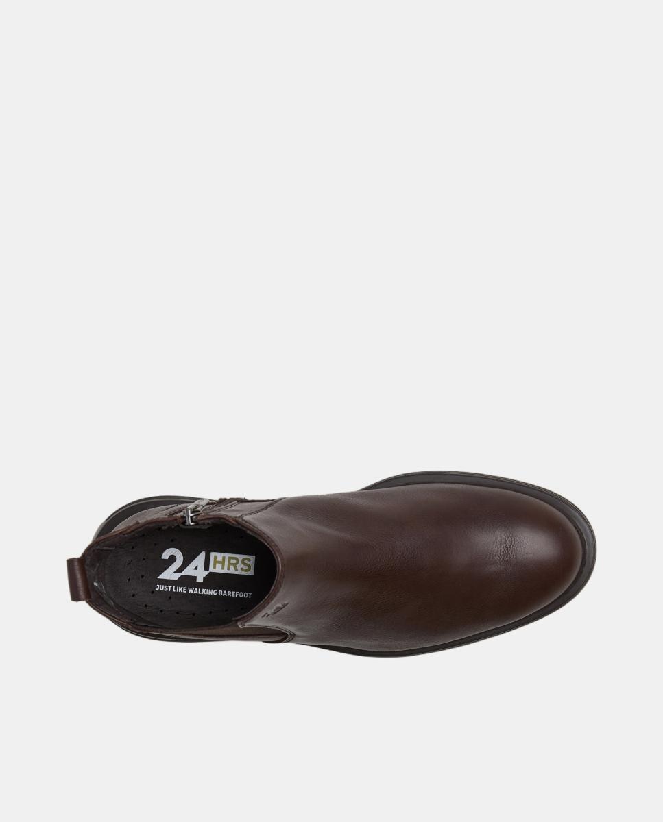 Botins Chelsea em Pele Castanho-escuro-4