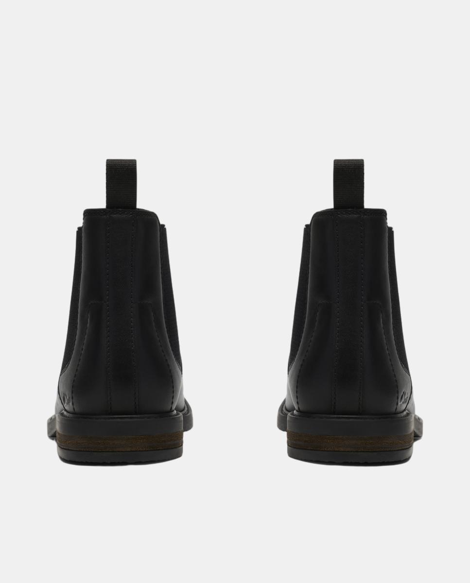 Imagen 5 de Botín de hombre de piel con elásticos laterales y suela de caucho termoplástico - Clarks - Negro Negro