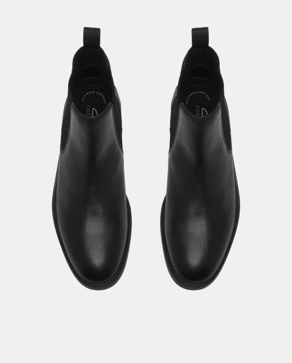 Imagen 6 de Botín de hombre de piel con elásticos laterales y suela de caucho termoplástico - Clarks - Negro Negro