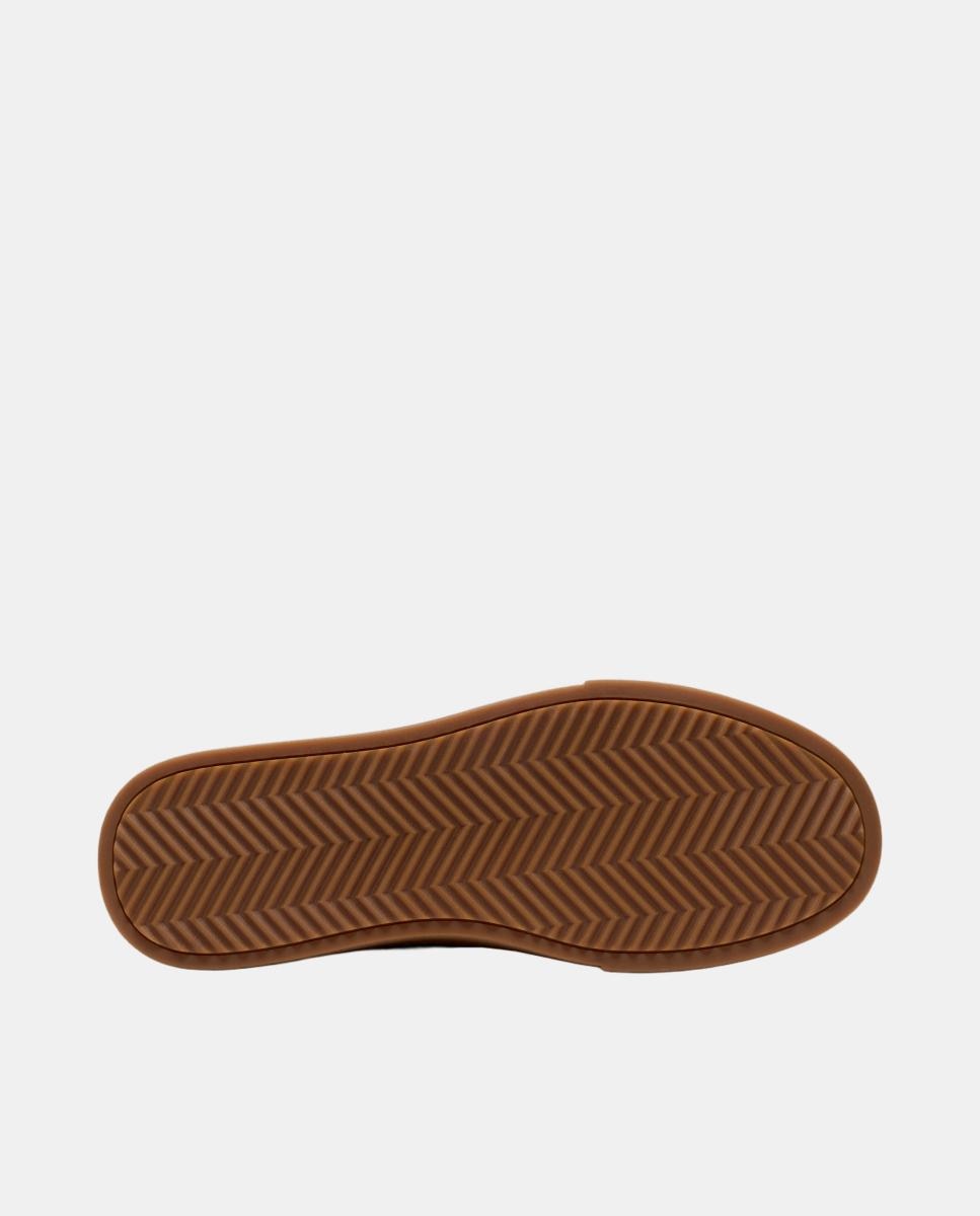 Botins em Pele com Fecho de Atacadores e Sola de Borracha Castanho-3