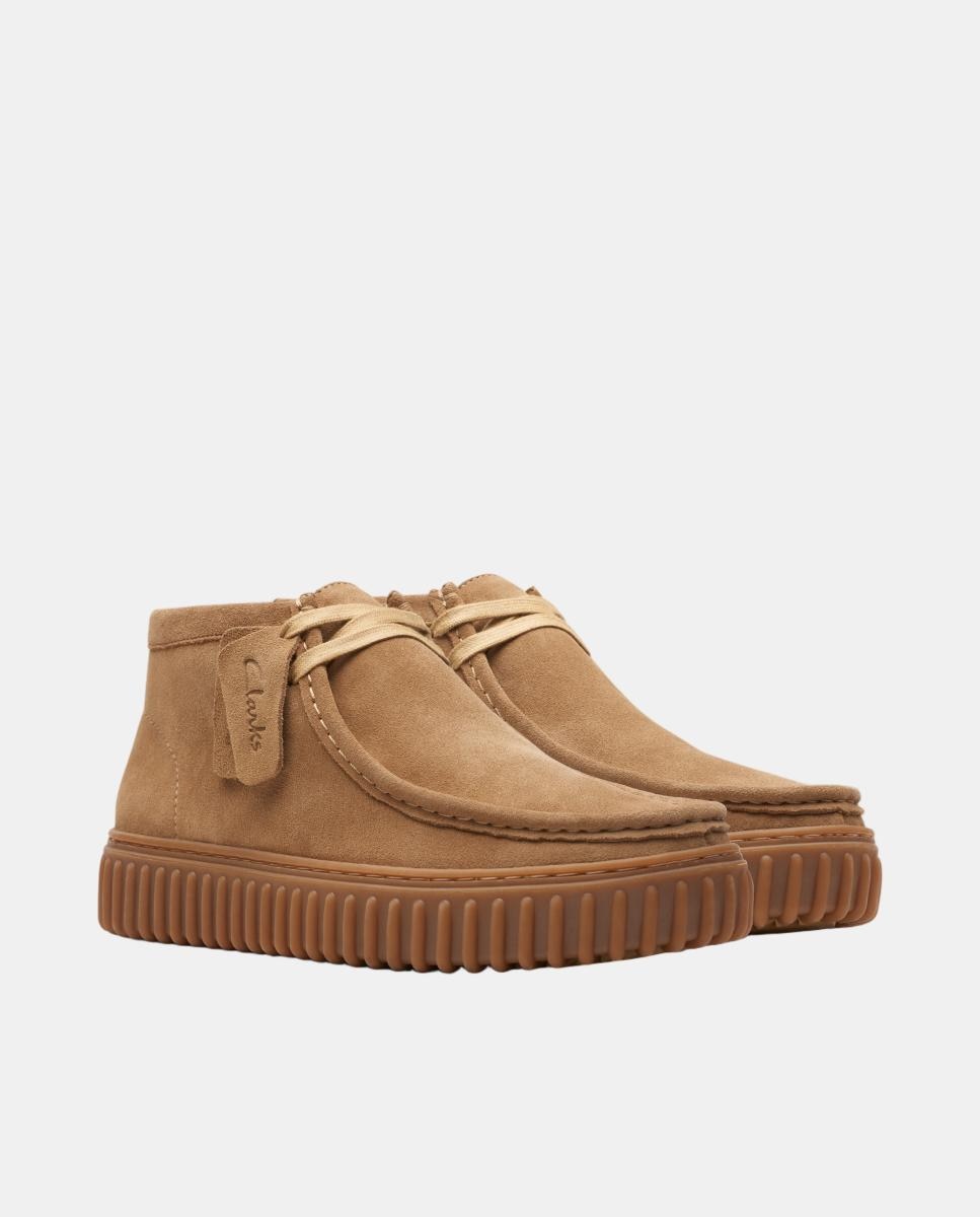 Botas Torhill em Croute com Fecho de Atacadores Castanho-claro-4