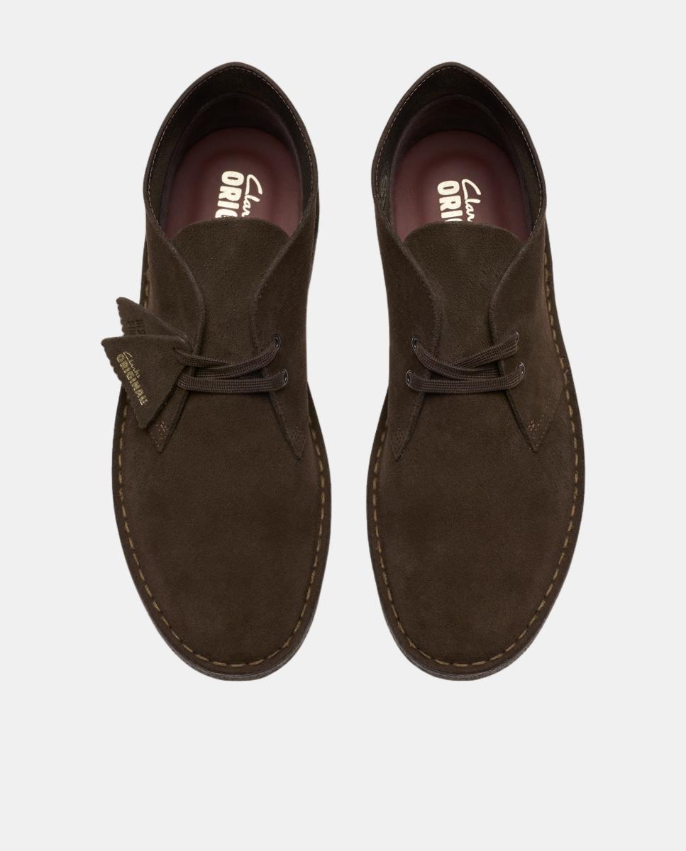 Desert Boot em Croute com Fecho de Atacadores Castanho-escuro-6