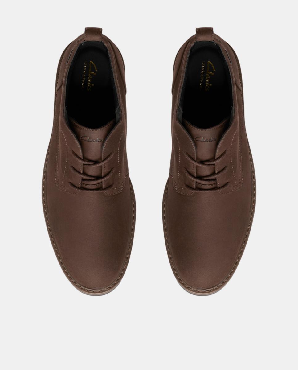 Desert Boots em Pele com Fecho de Atacadores Castanho-escuro-6