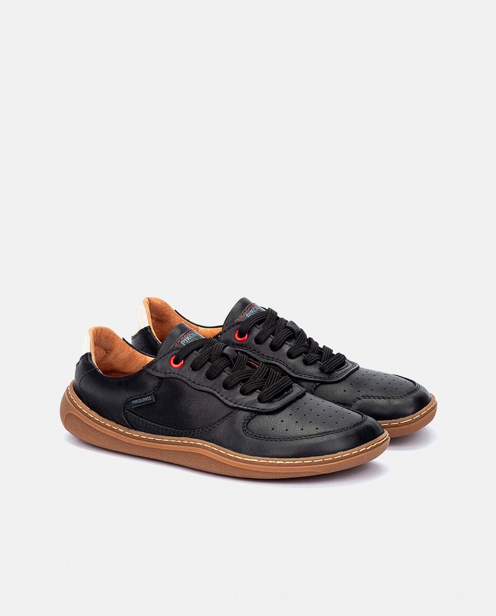 Sapatilhas em Pele - Preto Preto-2