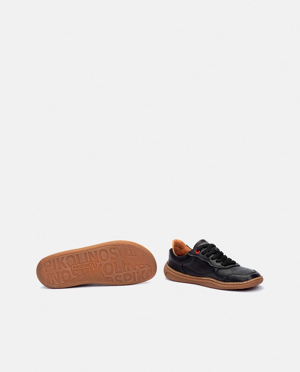 Sapatilhas em Pele - Preto Preto-5