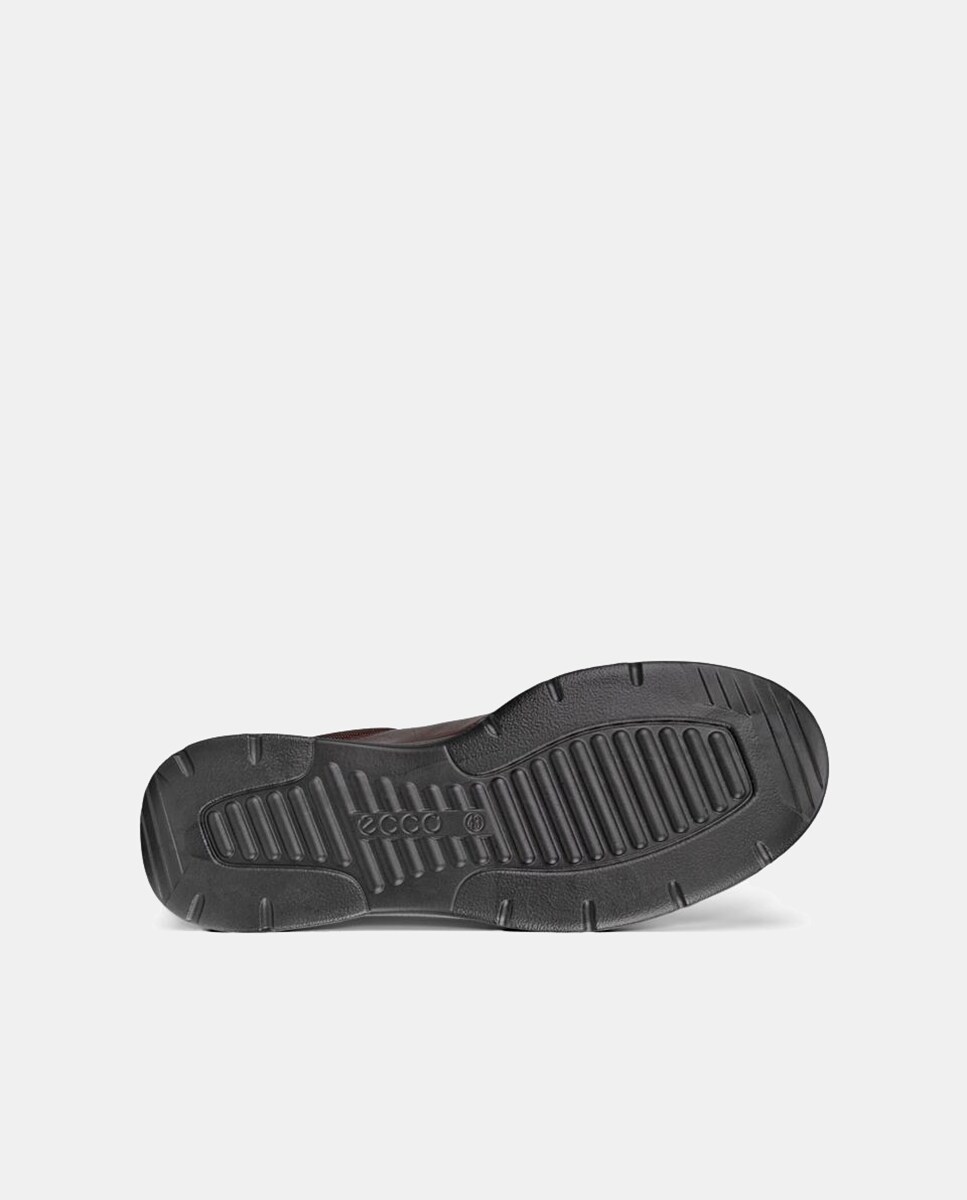 Sapatilhas Ecco Irving em Pele e Forro Têxtil que Oferece Suavidade Castanho-chocolate-3