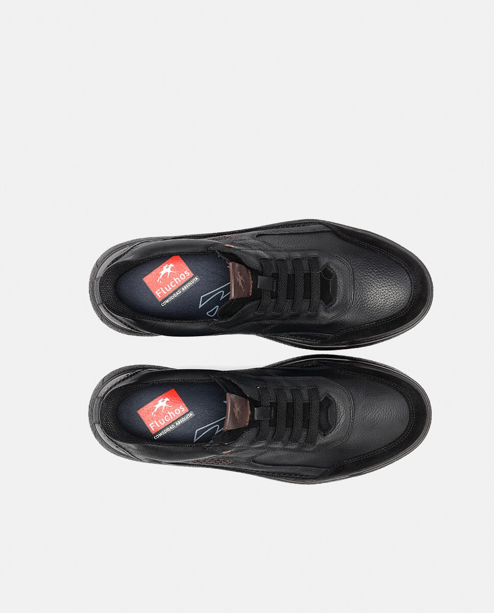 Sapatos com Elásticos em Pele com Tecnologia "Mãos Livres" Preto-5