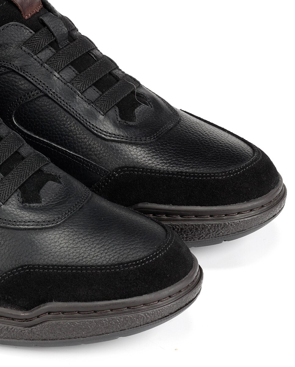 Sapatos com Elásticos em Pele com Tecnologia "Mãos Livres" Preto-6