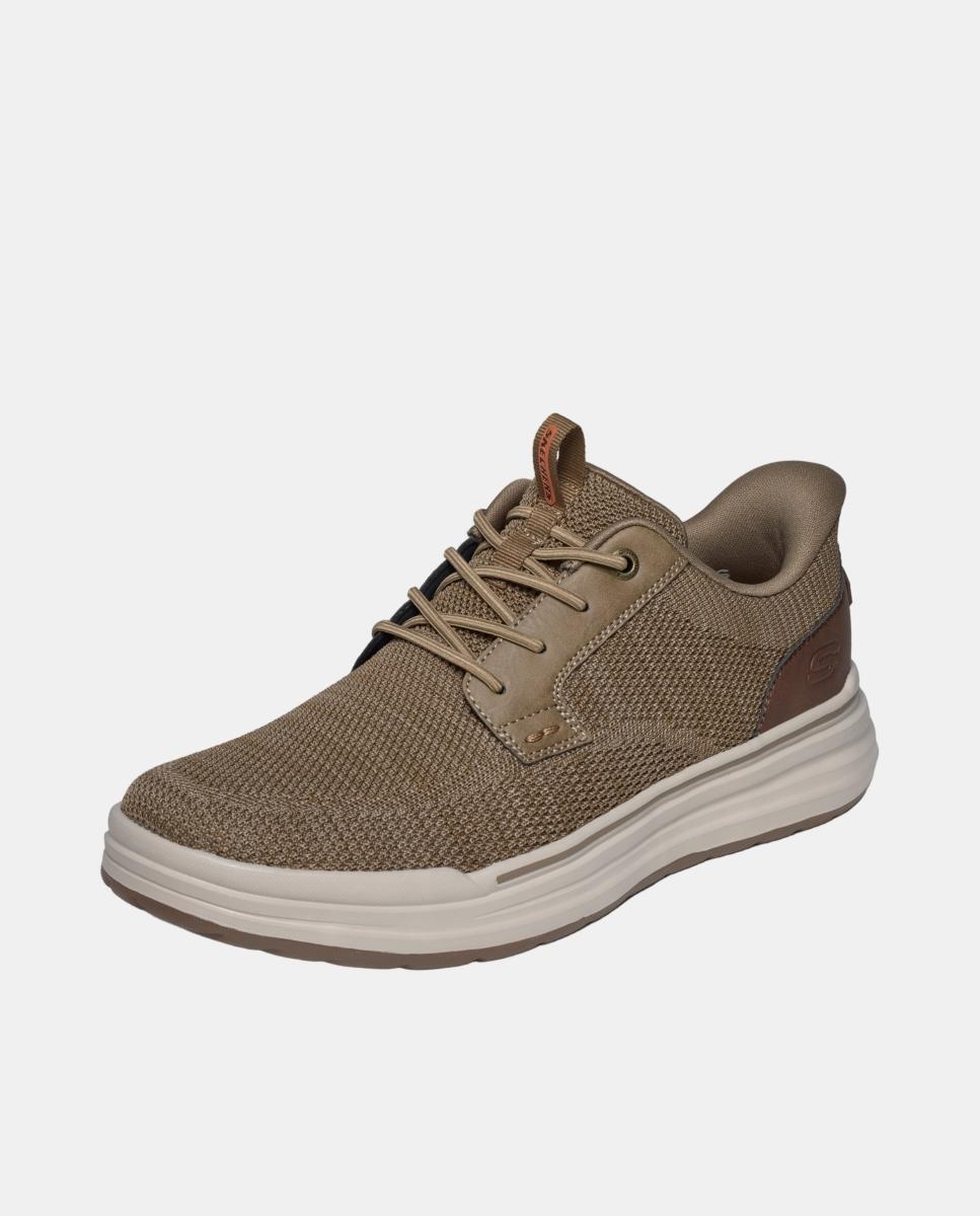 Sapatilhas Casual de Lona e Tech Slip Ins Taupe-2